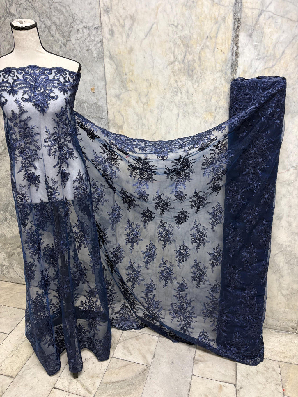 Lace Fabric - Navy - 49/50" width - Design EU