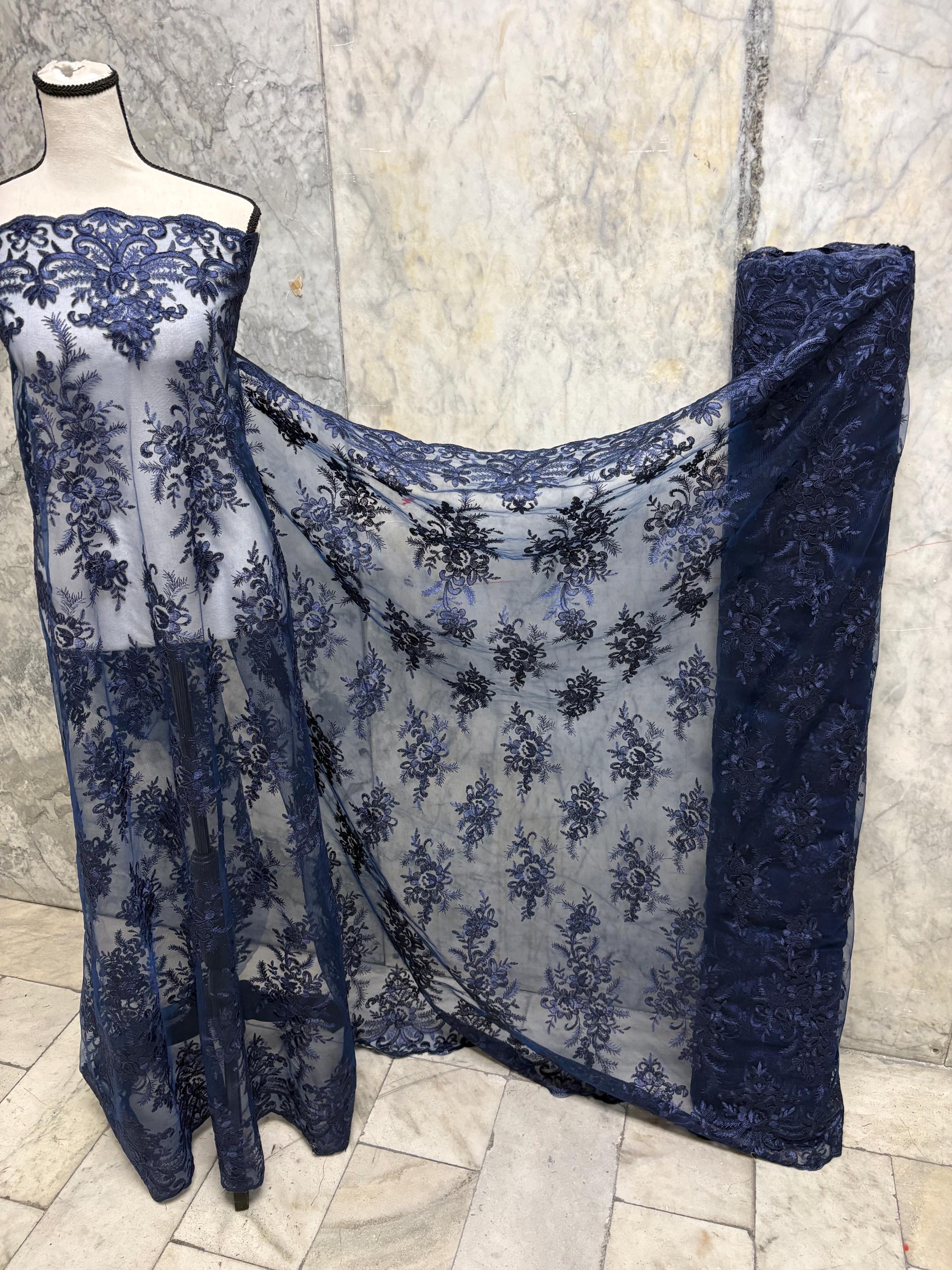 Lace Fabric - Navy - 49/50" width - Design EU