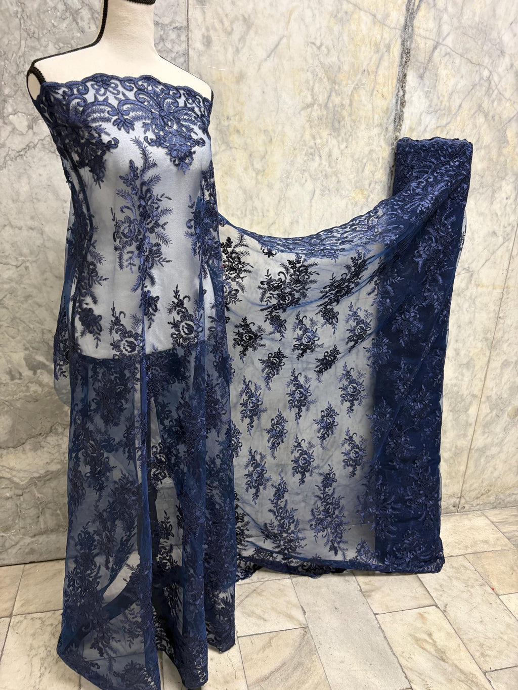 Lace Fabric - Navy - 49/50" width - Design EU