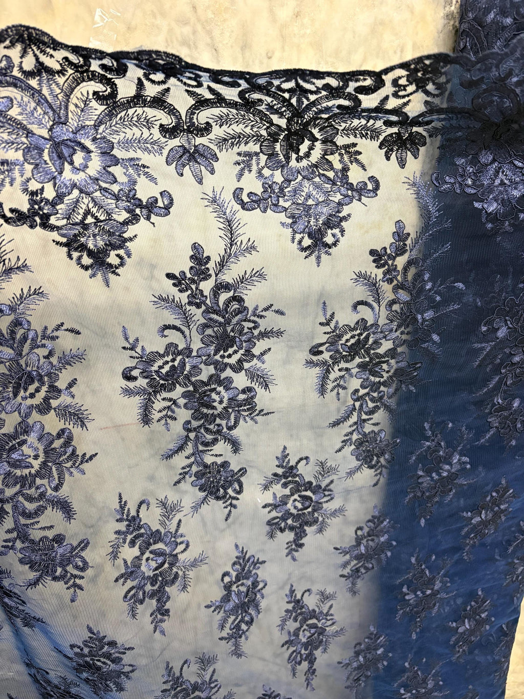 Lace Fabric - Navy - 49/50" width - Design EU