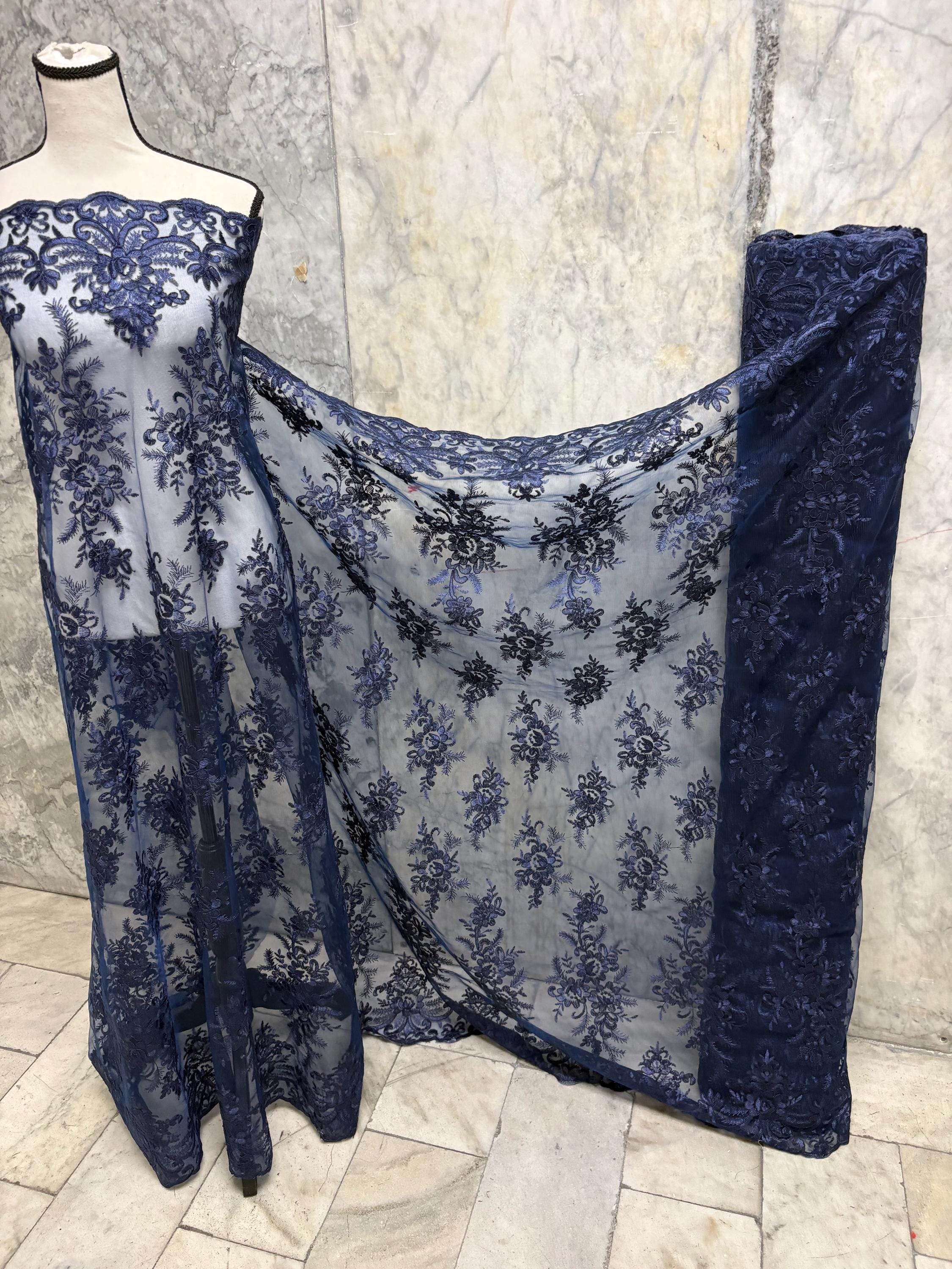 Lace Fabric - Navy - 49/50" width - Design EU