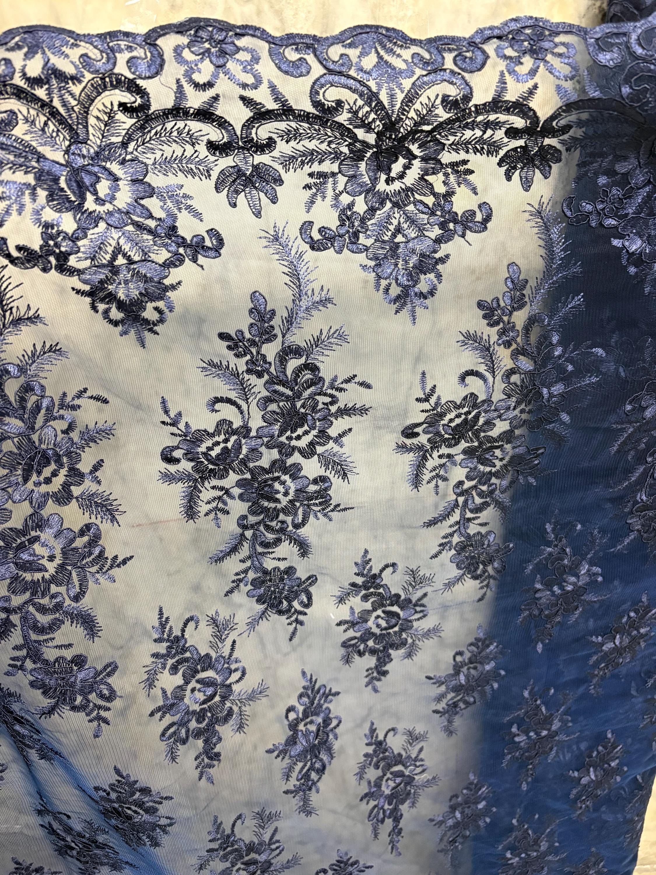 Lace Fabric - Navy - 49/50" width - Design EU