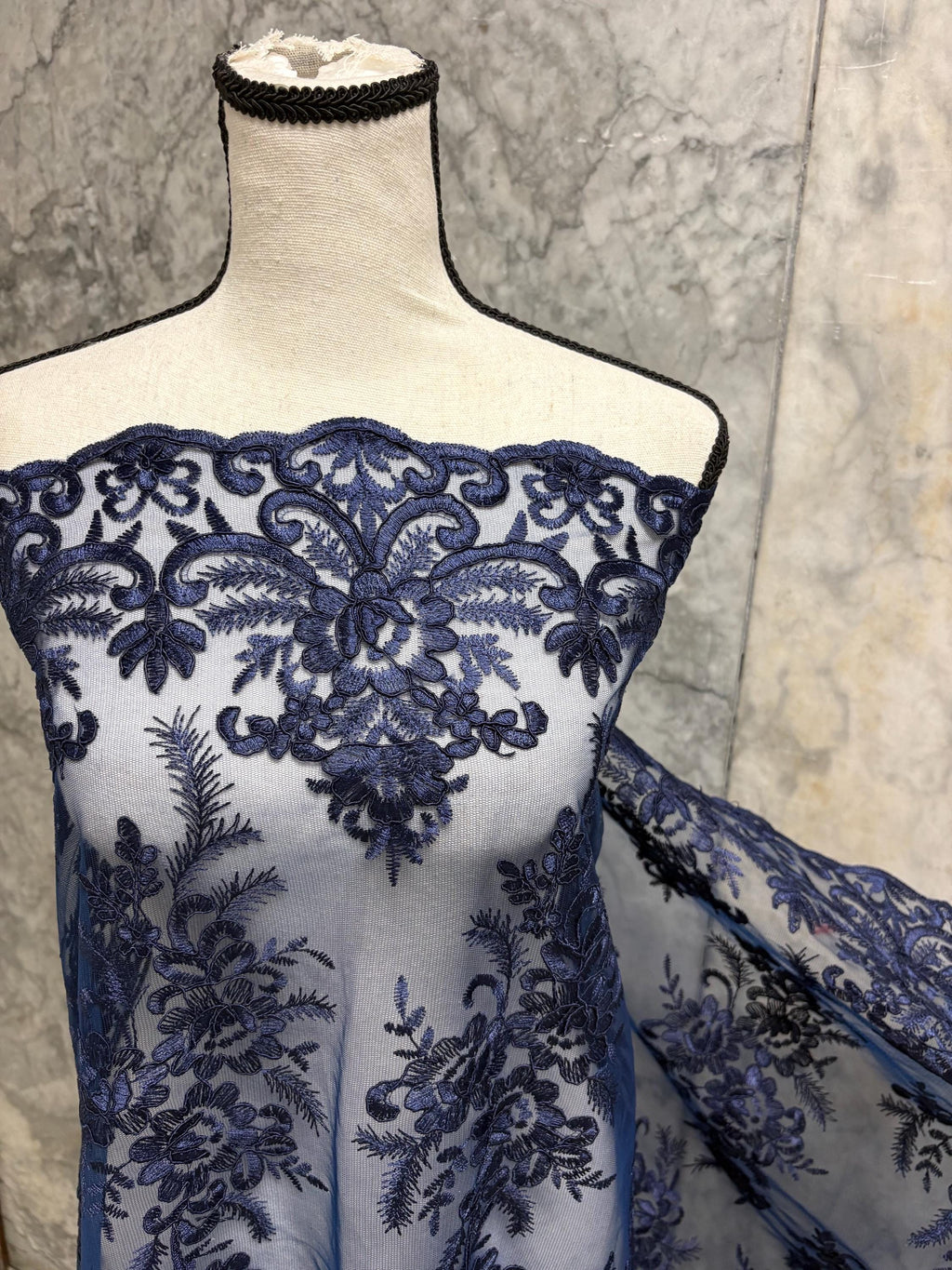 Lace Fabric - Navy - 49/50" width - Design EU