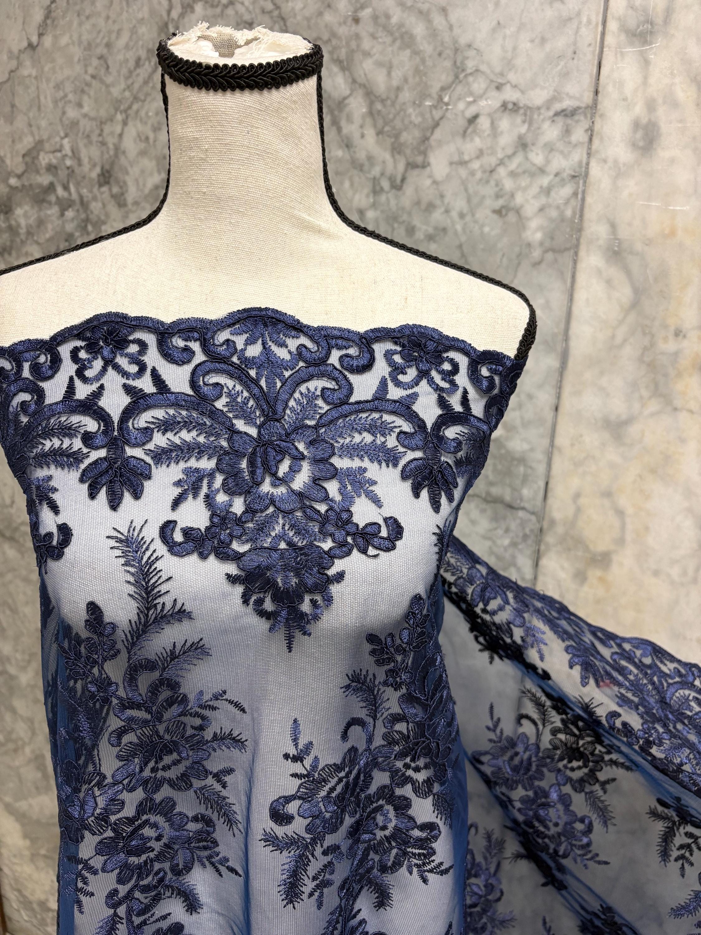Lace Fabric - Navy - 49/50" width - Design EU
