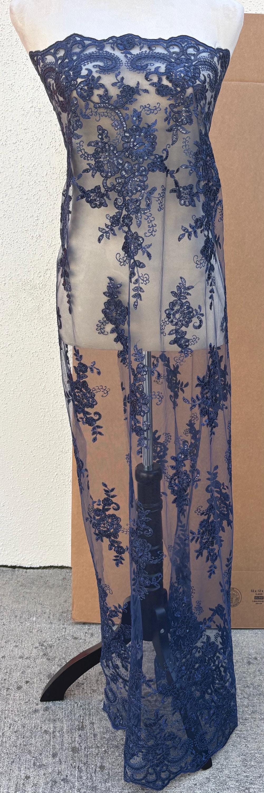 Lace Fabric - Navy - 49" Width - Ref.BF0455801