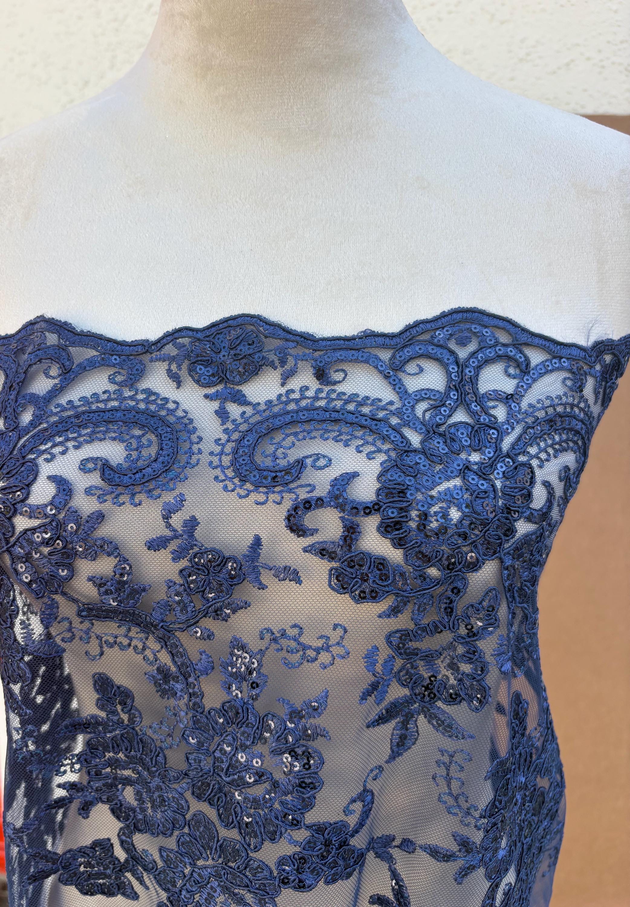 Lace Fabric - Navy - 49" Width - Ref.BF0455801