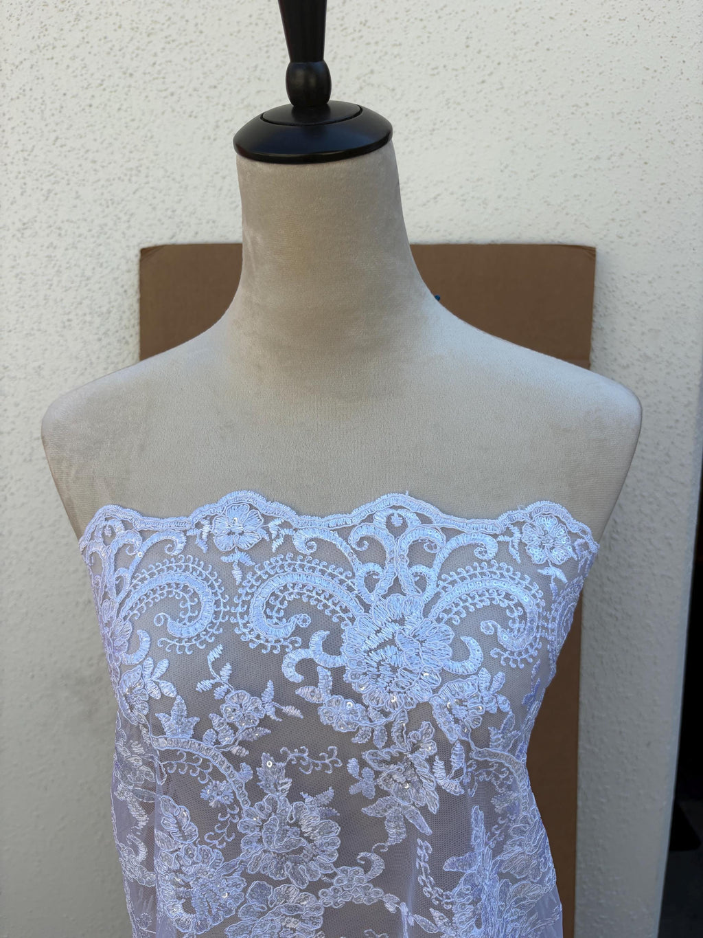 Bridal Lace Fabric - White - 49" Width - Ref.BF0455801-4472