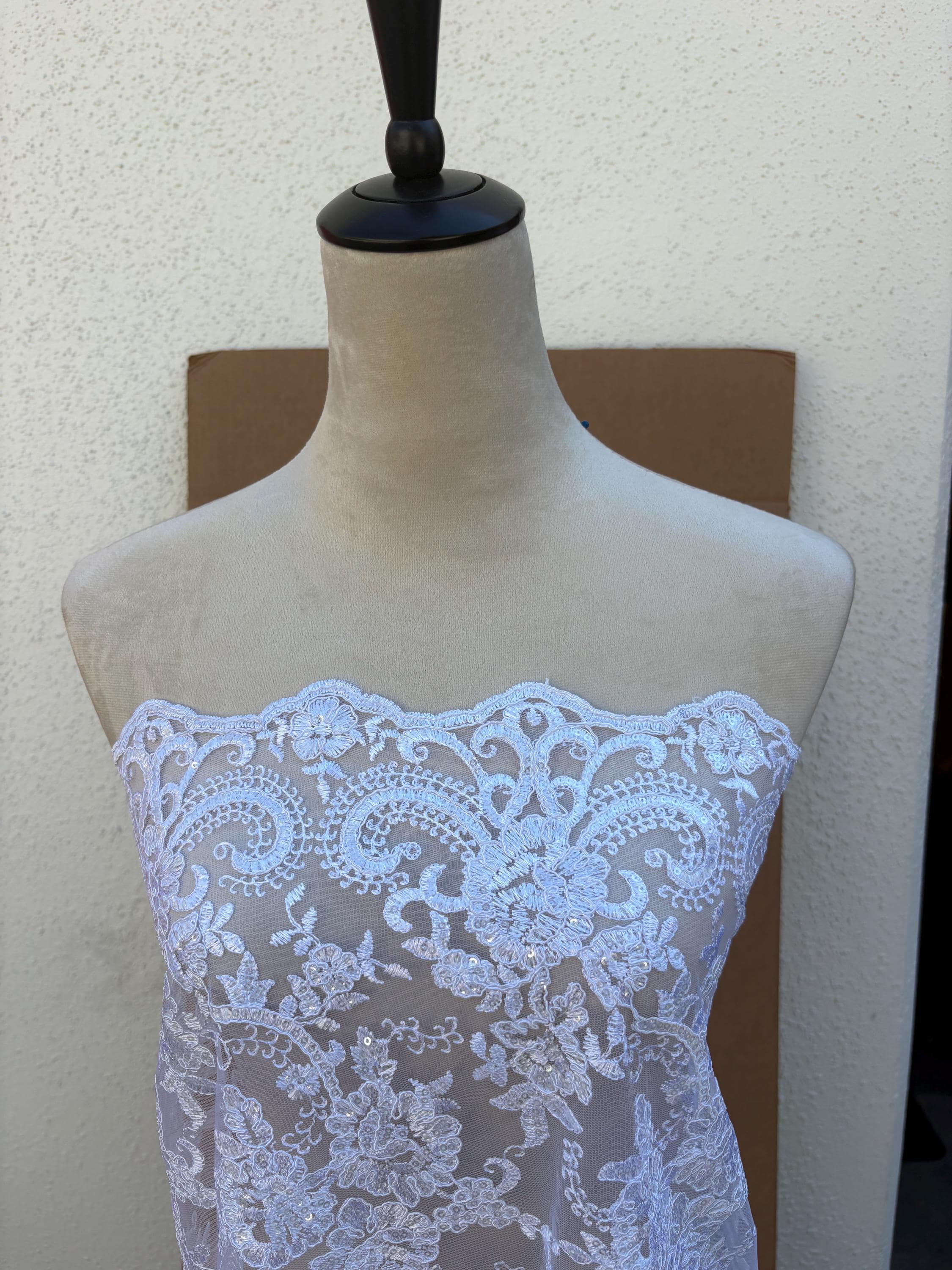 Bridal Lace Fabric - White - 49" Width - Ref.BF0455801-4472