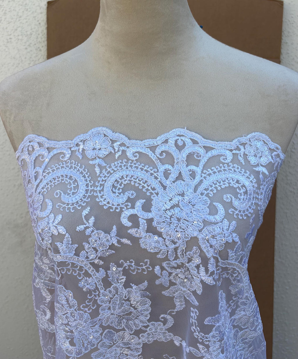 Bridal Lace Fabric - White - 49" Width - Ref.BF0455801-4472
