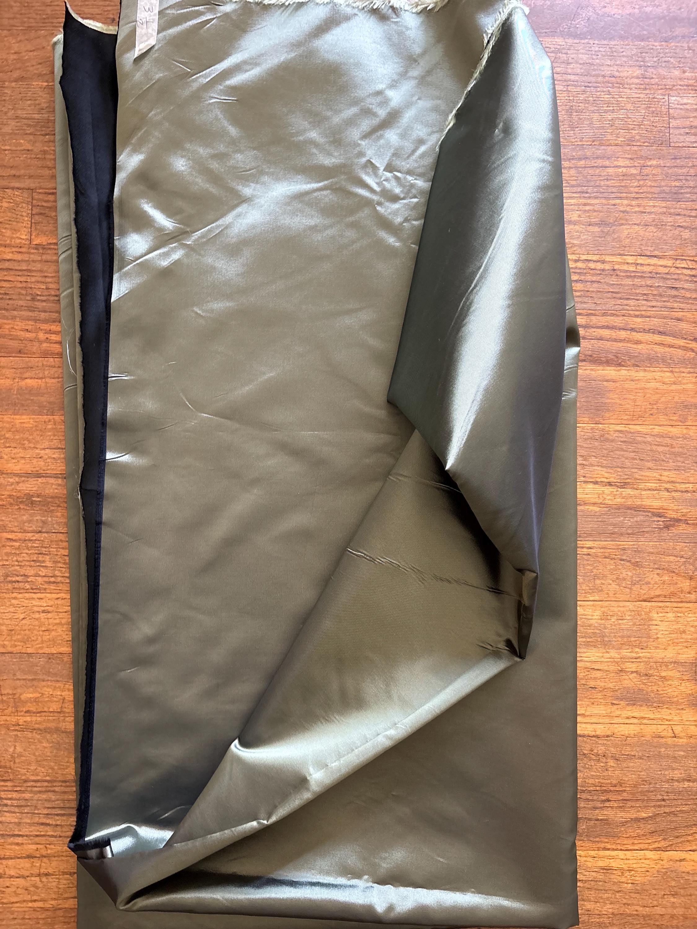 3.5 yards Two tone Taffeta fabric - Olive/Black - 59" Width
