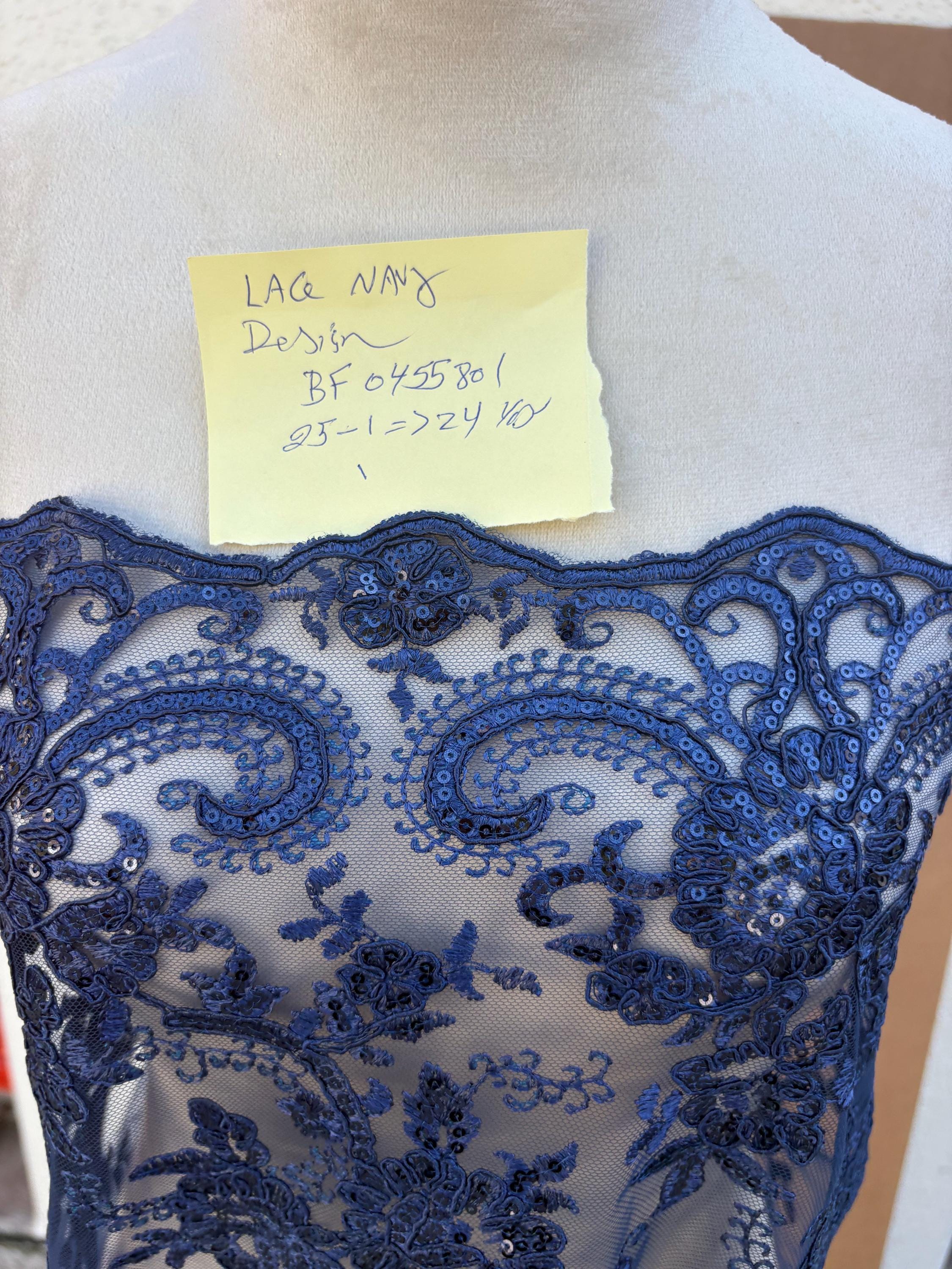 Lace Fabric - Navy - 49" Width - Ref.BF0455801