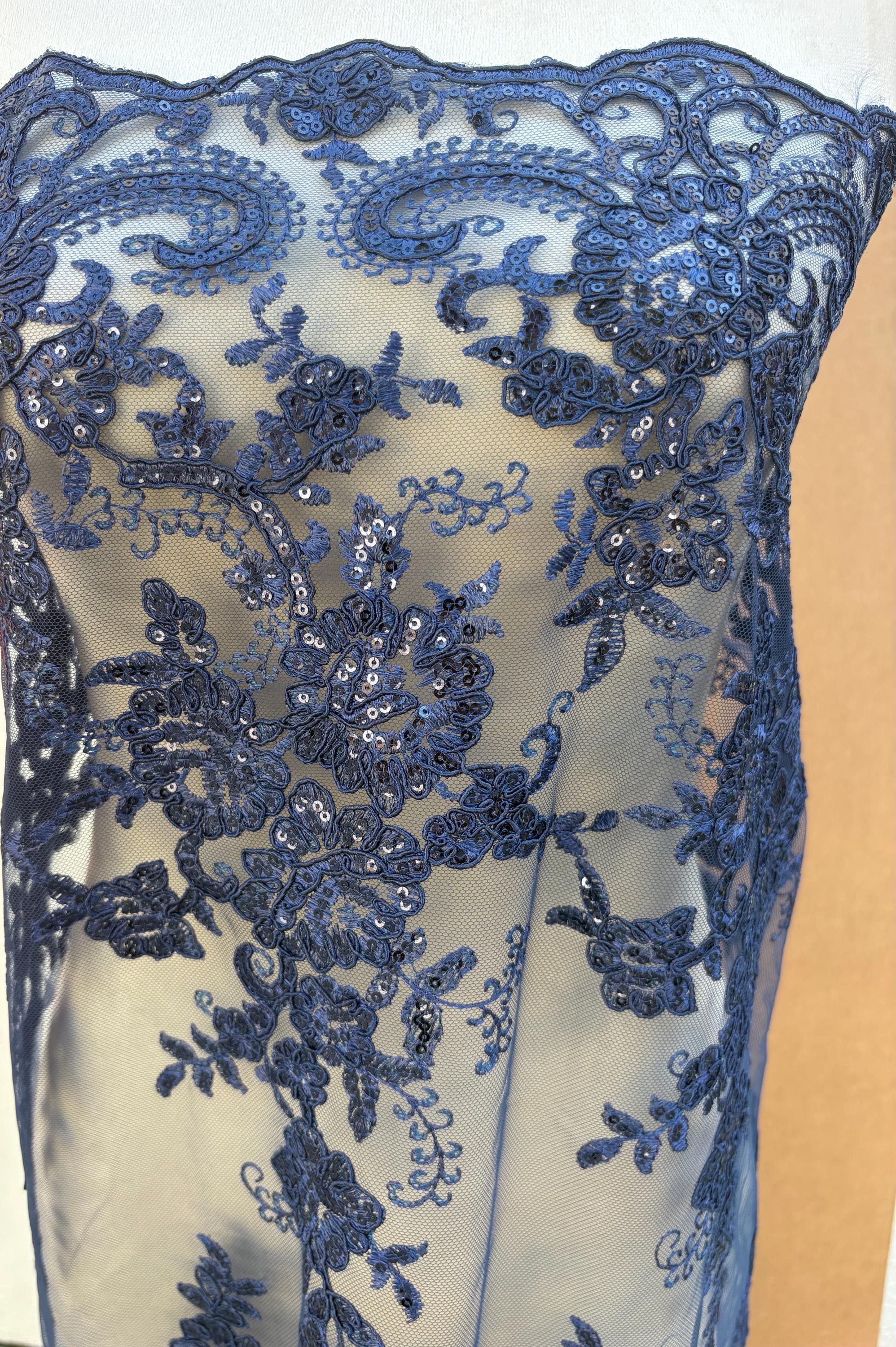 Lace Fabric - Navy - 49" Width - Ref.BF0455801