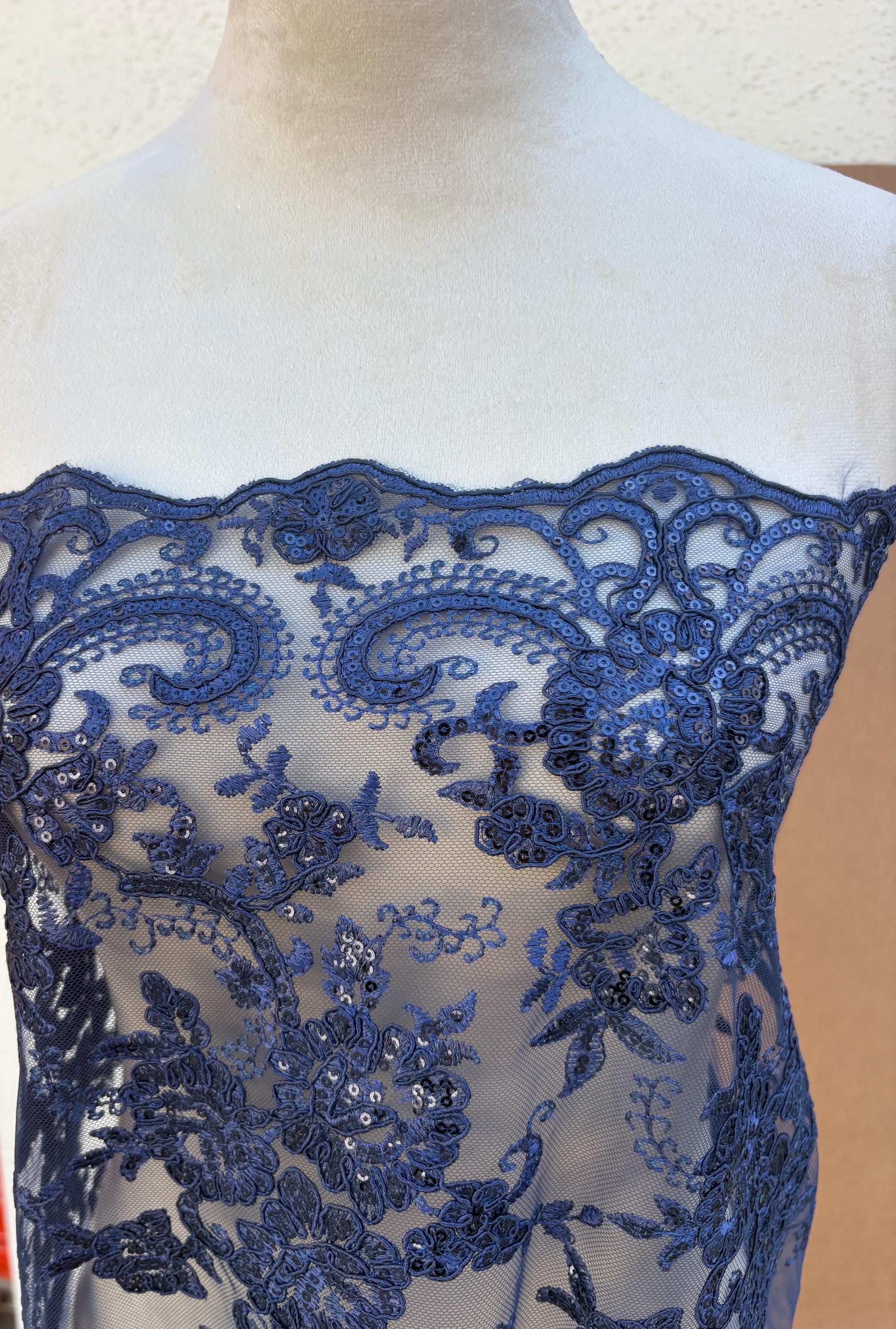Lace Fabric - Navy - 49" Width - Ref.BF0455801