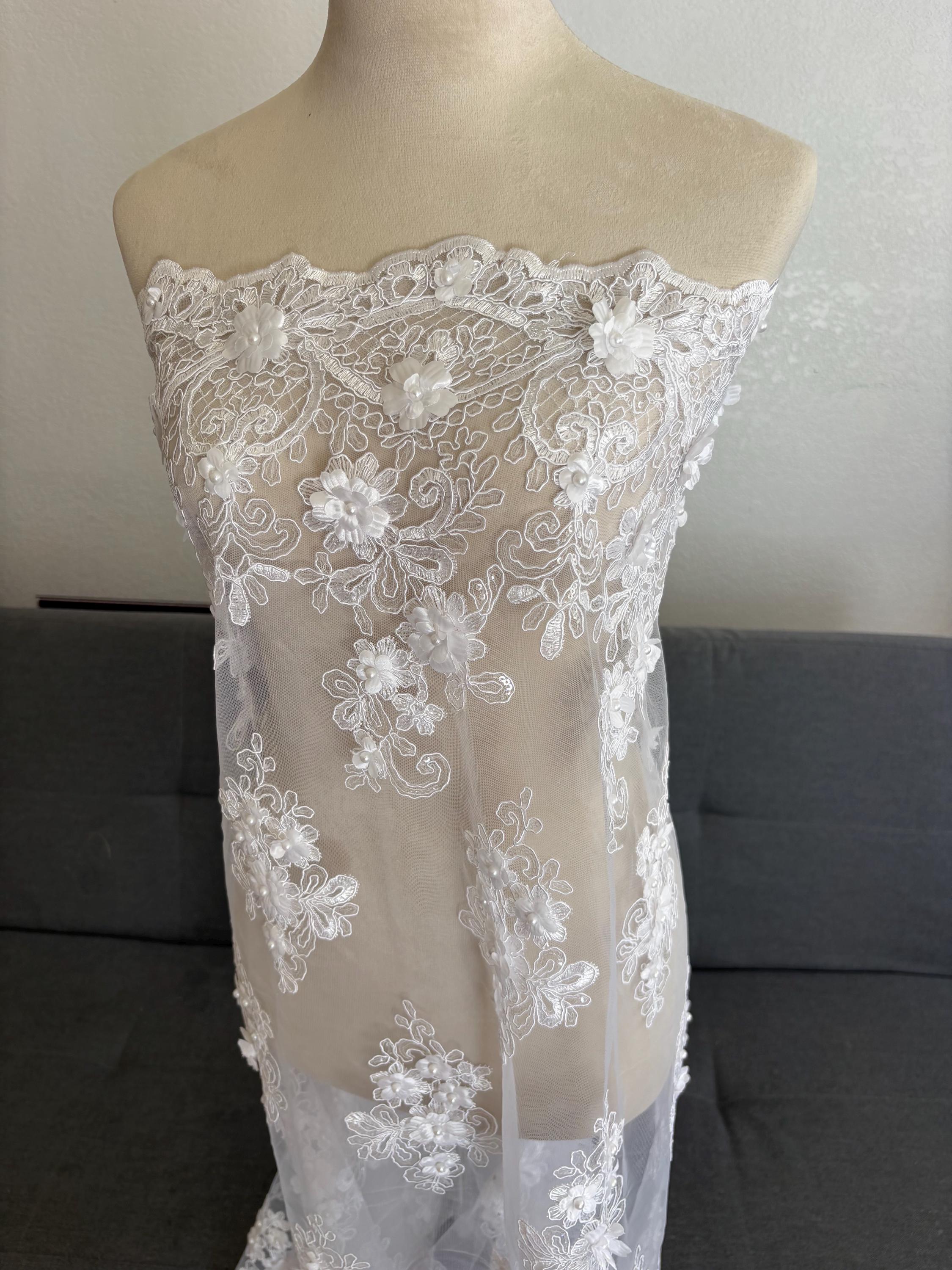 3D Lace fabric - pink - 49" Width