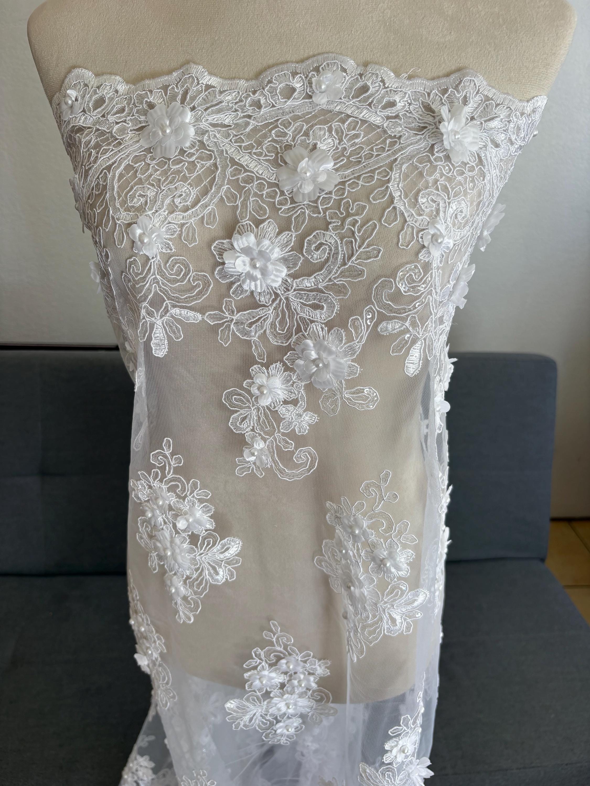 3D Lace fabric - pink - 49" Width