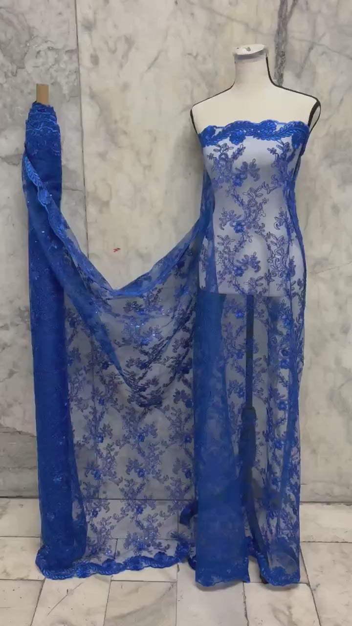 Lace Design 700 - Royal Blue - 49" Width