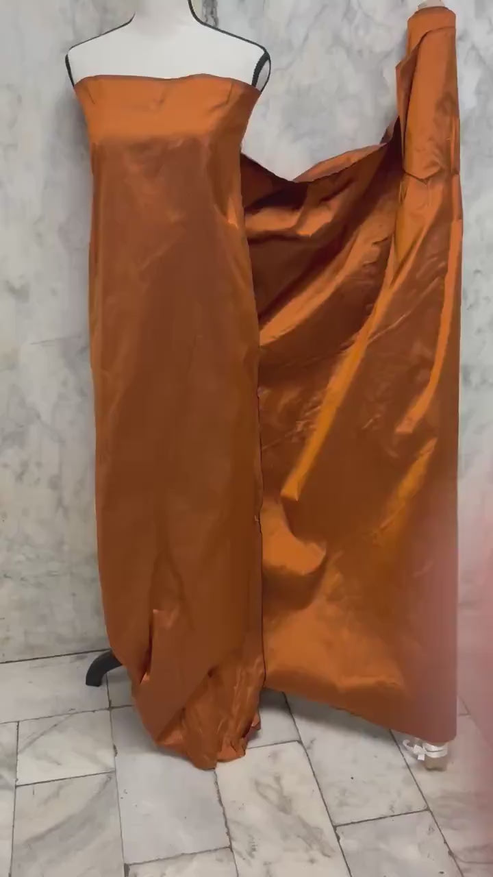 100% silk Taffeta fabric - Rust 2224B - 54" width