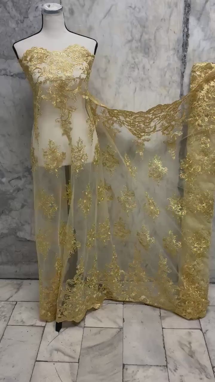 Lace fabric - Gold - 49" Width - Design US50