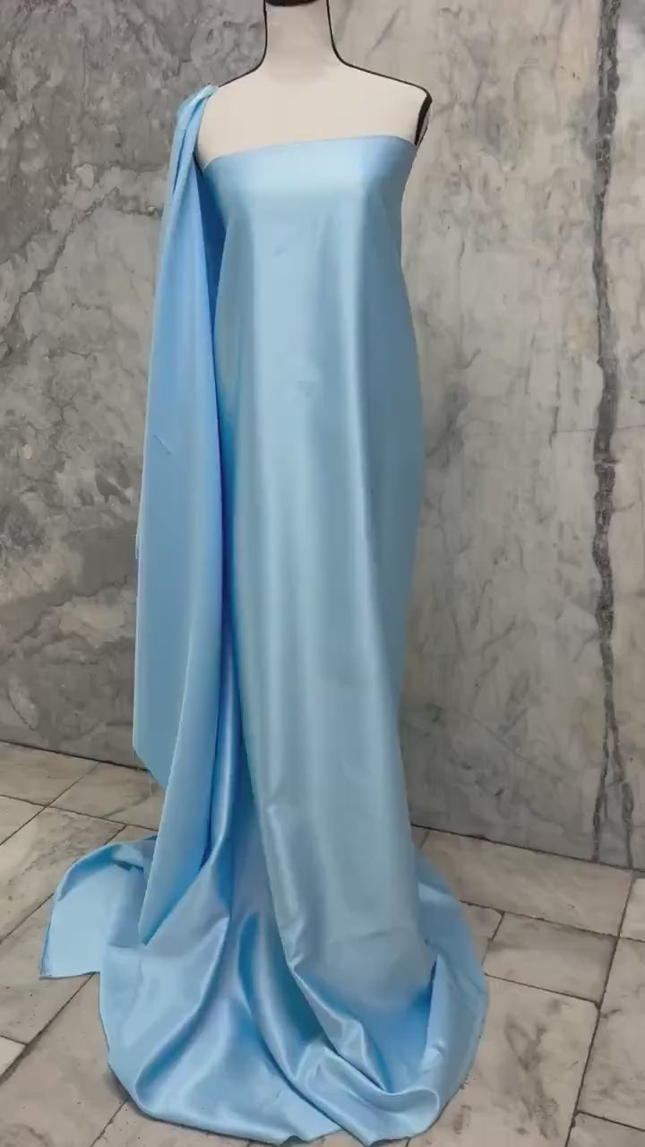 3 Yards Bridal satin fabric - Blue - 58" Width - Ref. Nas