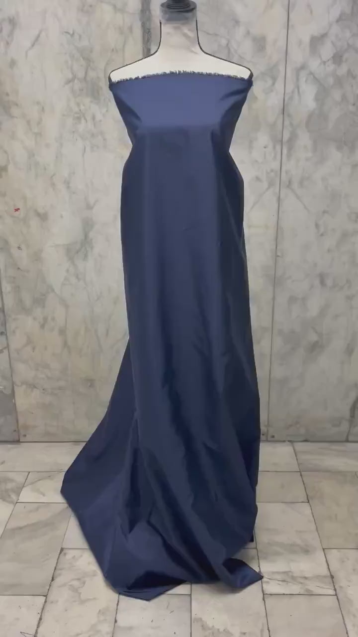 A 3 yards cut fabric satin shantung color Navy, width 58 inch. polyester