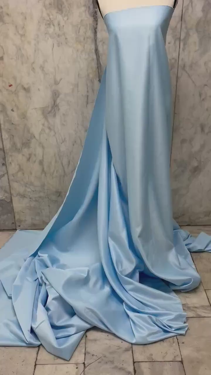 Dull Bridal satin fabric - Blue - 58" Width - Ref. 866Nas