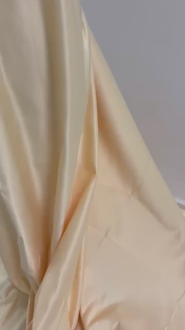 1 piece 5 yards color Lt. Yellow  Bridal satin fabric, width 58", Polyester, Dull Italian satin. great gown fabric item.