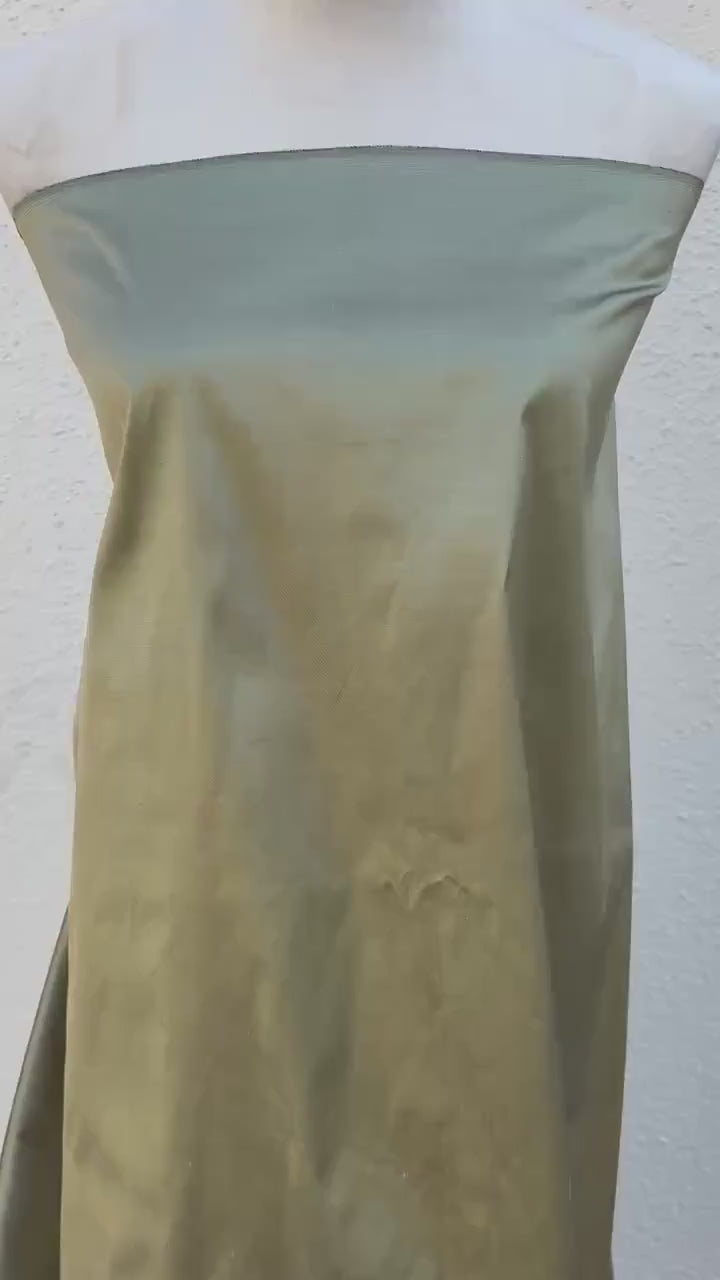 100% silk Dupioni taffeta fabric - Olive - 54" width - Ref 2241
