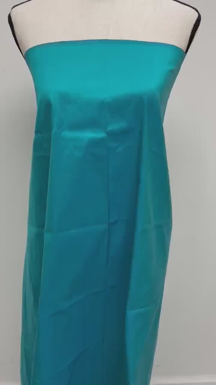 1.25 yards - 100% silk Taffeta fabric - Turquoise - 54" width - Ref. 2294-1