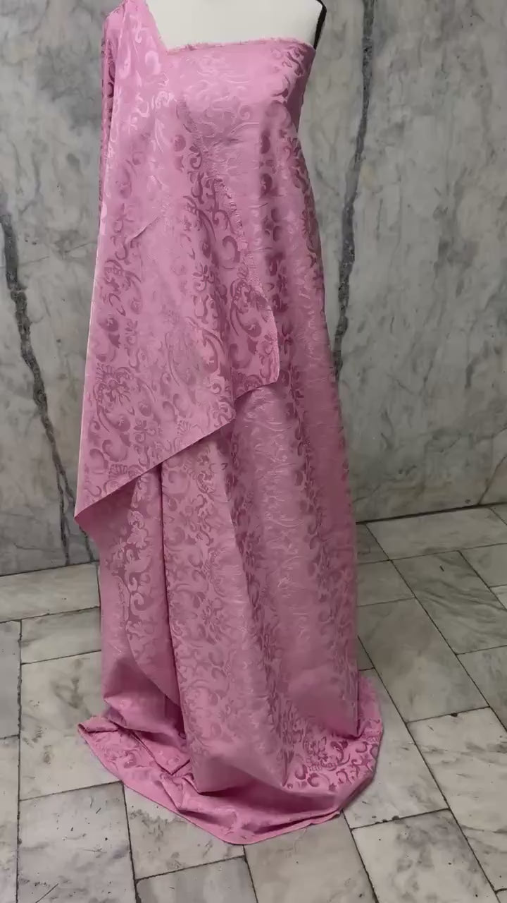 Damask fabric - Dusty Rose - Poly Cotton - 58" Width - Free Sample