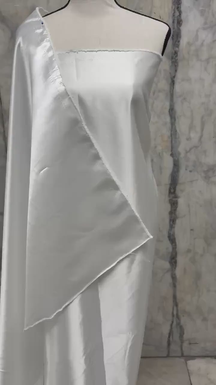 Bridal satin fabric - White - 58" Width - Ref. Nas
