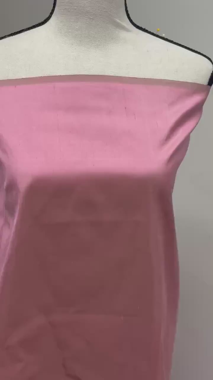 100% silk Dupioni Taffeta width 54" color is Rose sage. Machine made, fabric has slubs. Item # 9. Fabric has greenish tone.free sample.