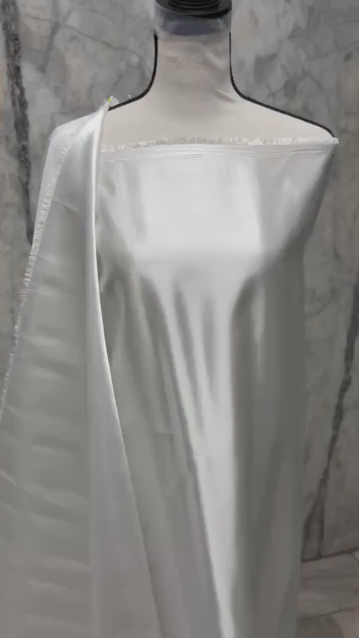 2 yards Poly Satin Shantung - White - 58" Width