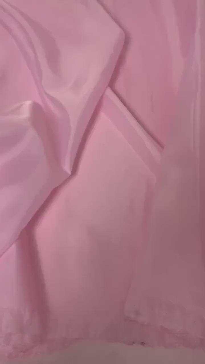 A 3 Yards Cut Pink Lining fabric, polyester, width 59". sell by 3 yards increment continues.