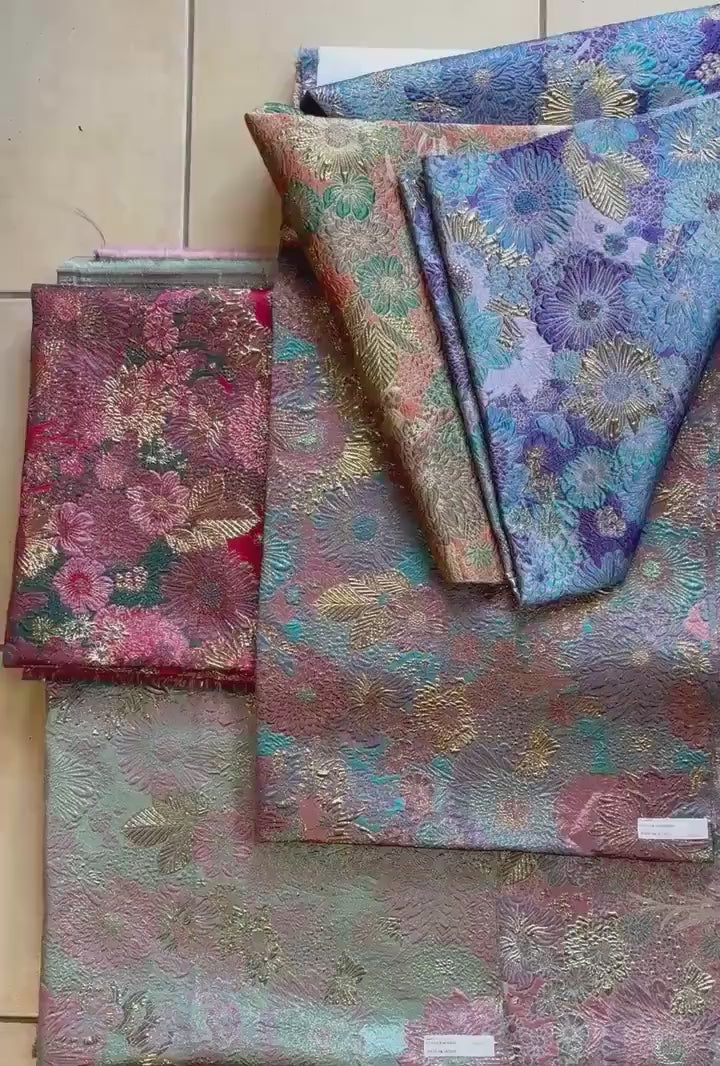 Metallic brocade fabric - multi colors - 56" Width - Ref. Design J5815