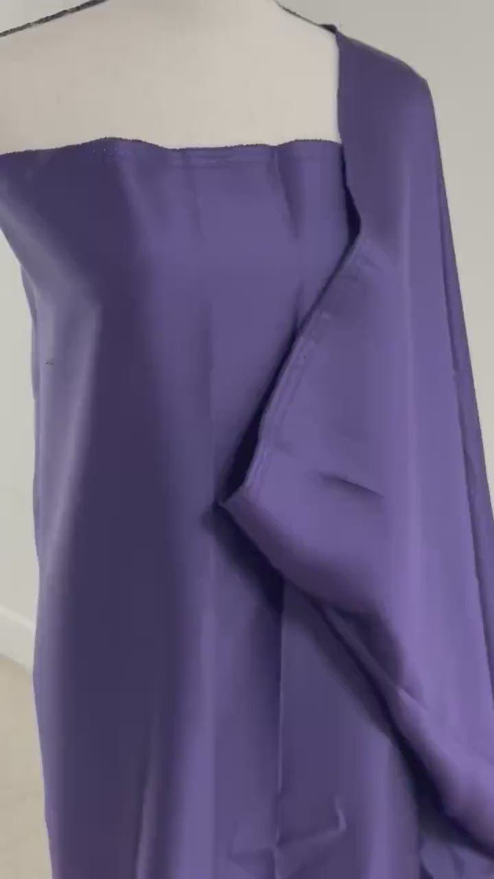 1 piece 4 yards color Purple Bridal satin fabric, width 58", Polyester, Dull Italian satin. great gown fabric item.