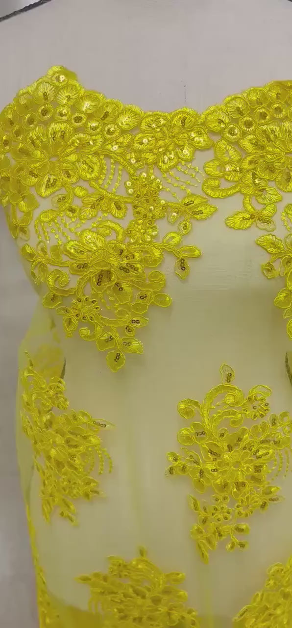 Lace Fabric - Yellow - 49" Width - Ref.1098NAS