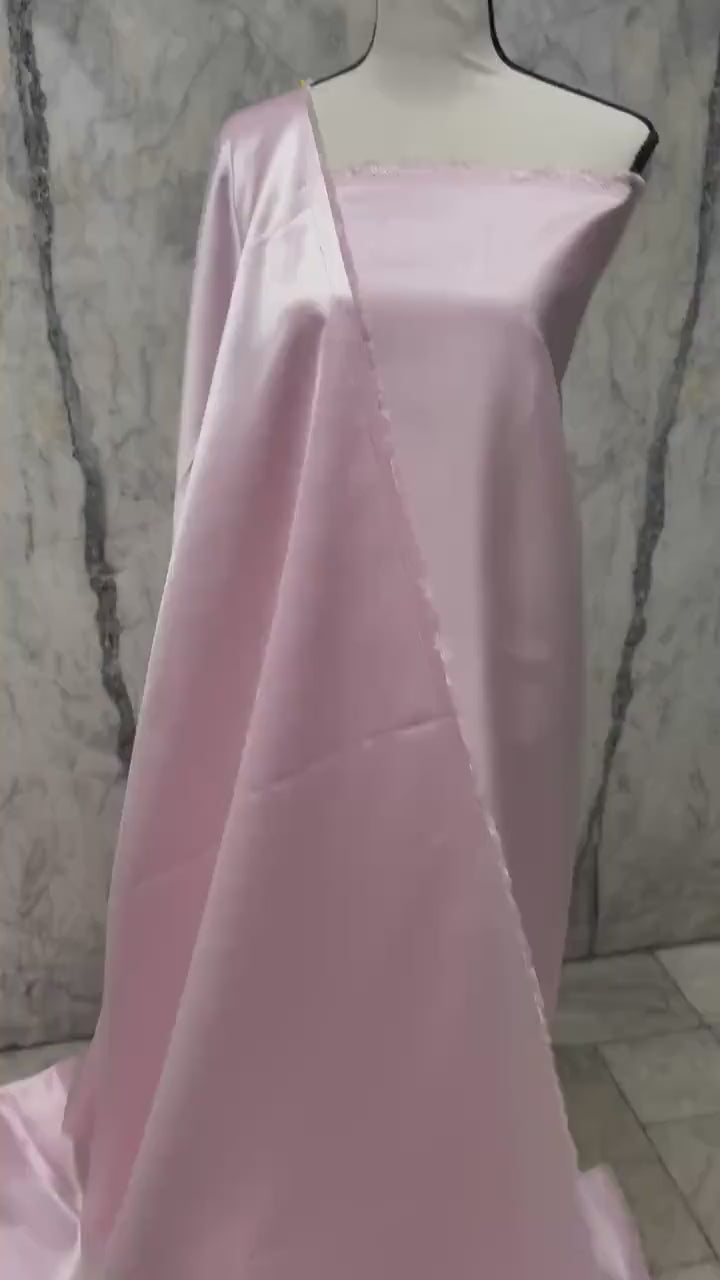 A 3.5 yards cut fabric satin shantung color soft pink , double sided fabric width 58 inch. polyester