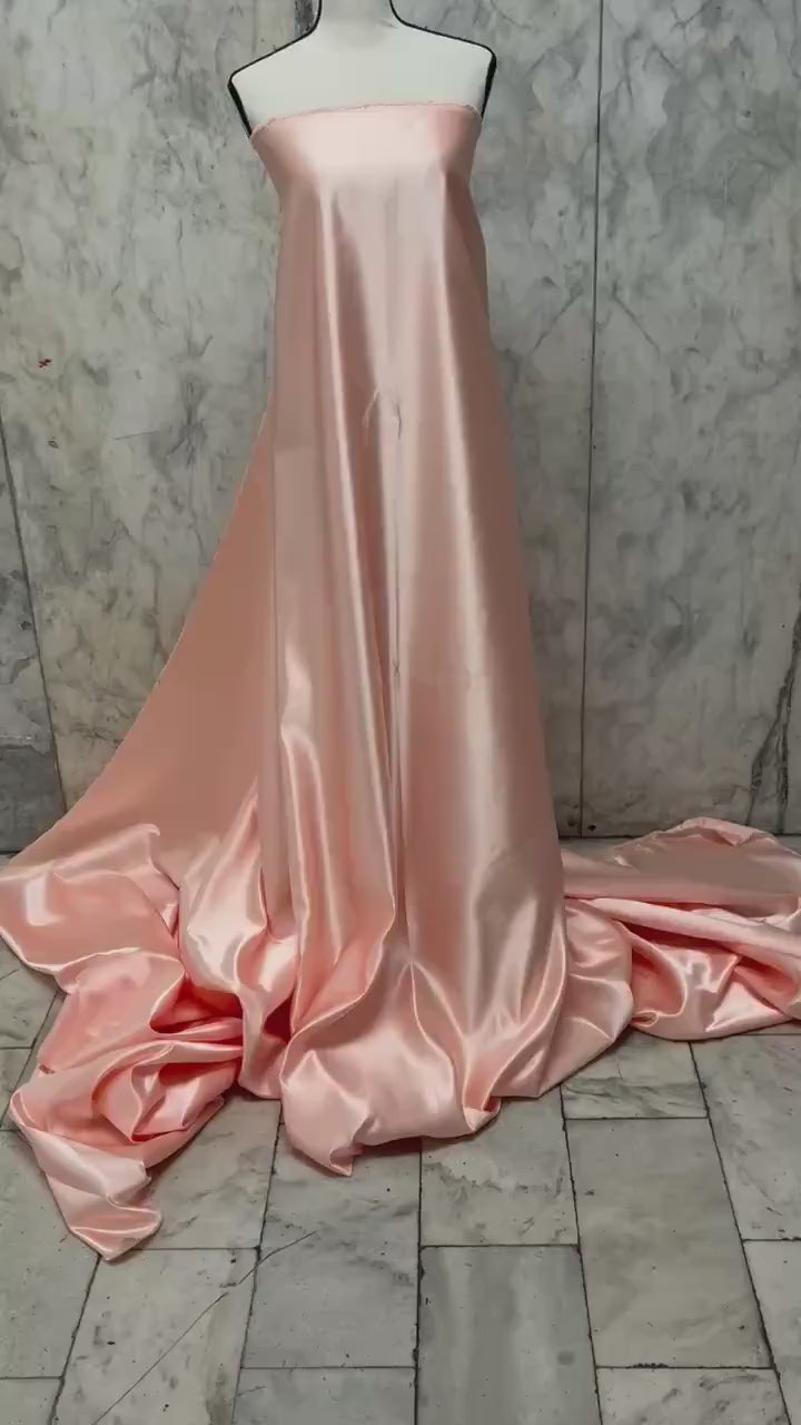 Dull Bridal satin fabric - Peach - 58" Width - Ref. 490Nas