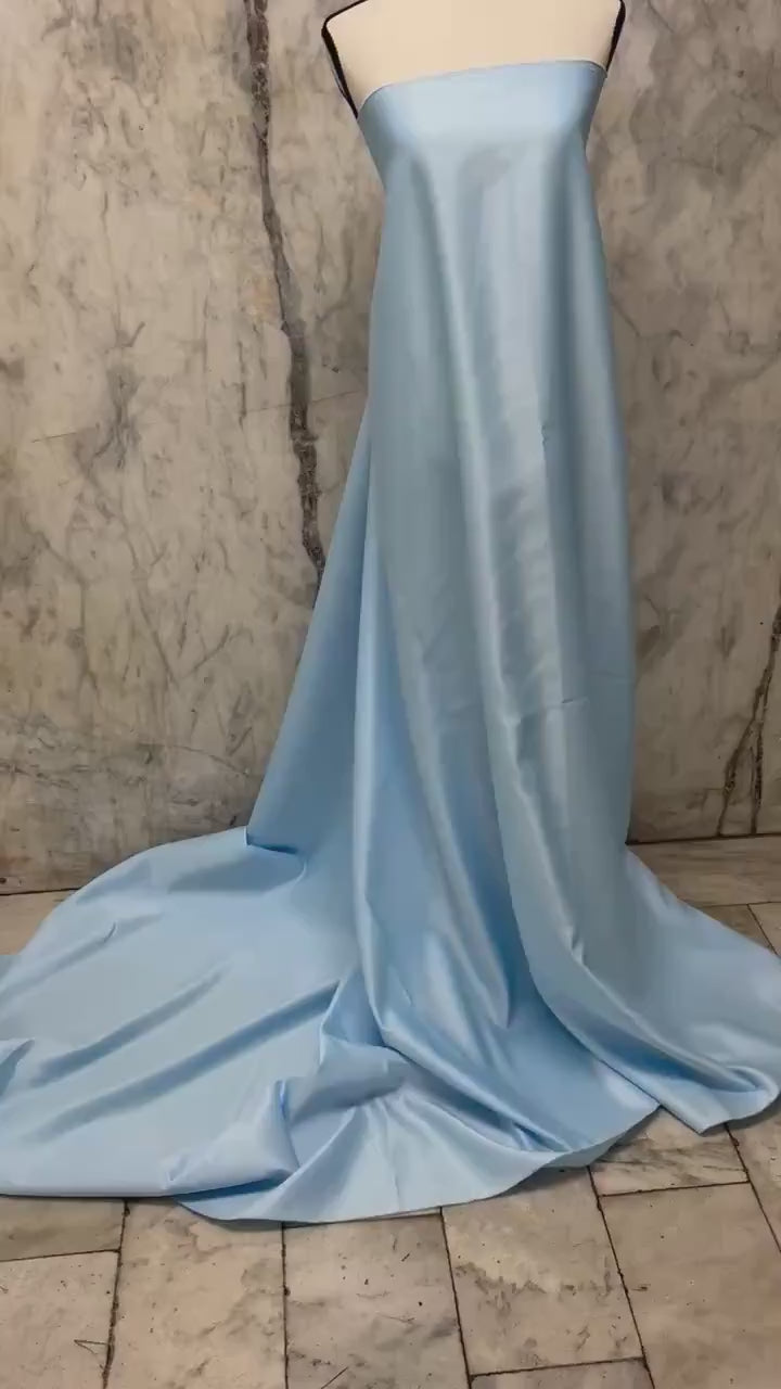 2.5 yards Dull Bridal satin fabric - Blue - 58" Width - Ref. 999Nas