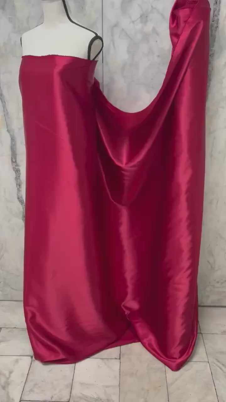 Bridal Satin fabric - Ruby Red - 58" Width