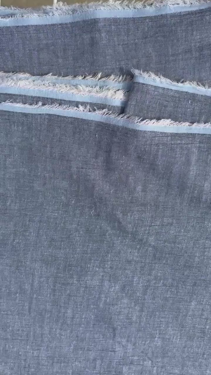 Chambray fabric - Denim Blue - 50" Width - Cotton