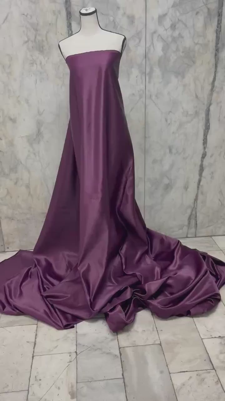 Dull Bridal satin fabric - Plum - 58" Width - Ref. 696Nas