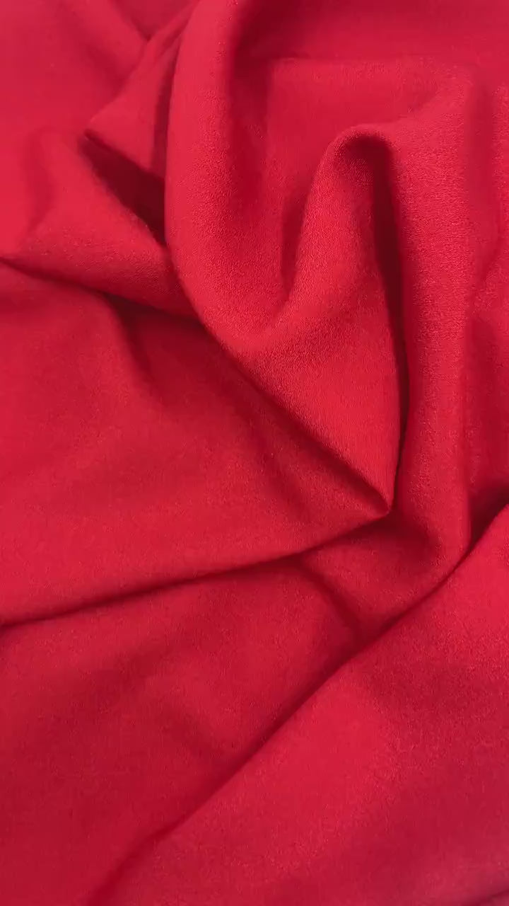 Red Pebble Georgette Fabric color Red, width 58/60" 100% polyester