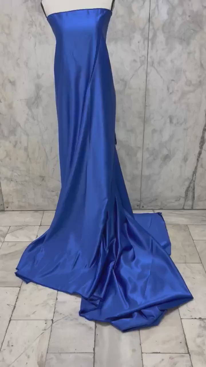3.5  Yards Dull Bridal satin fabric - Royal Blue  - 58" Width - Ref. 255Nas