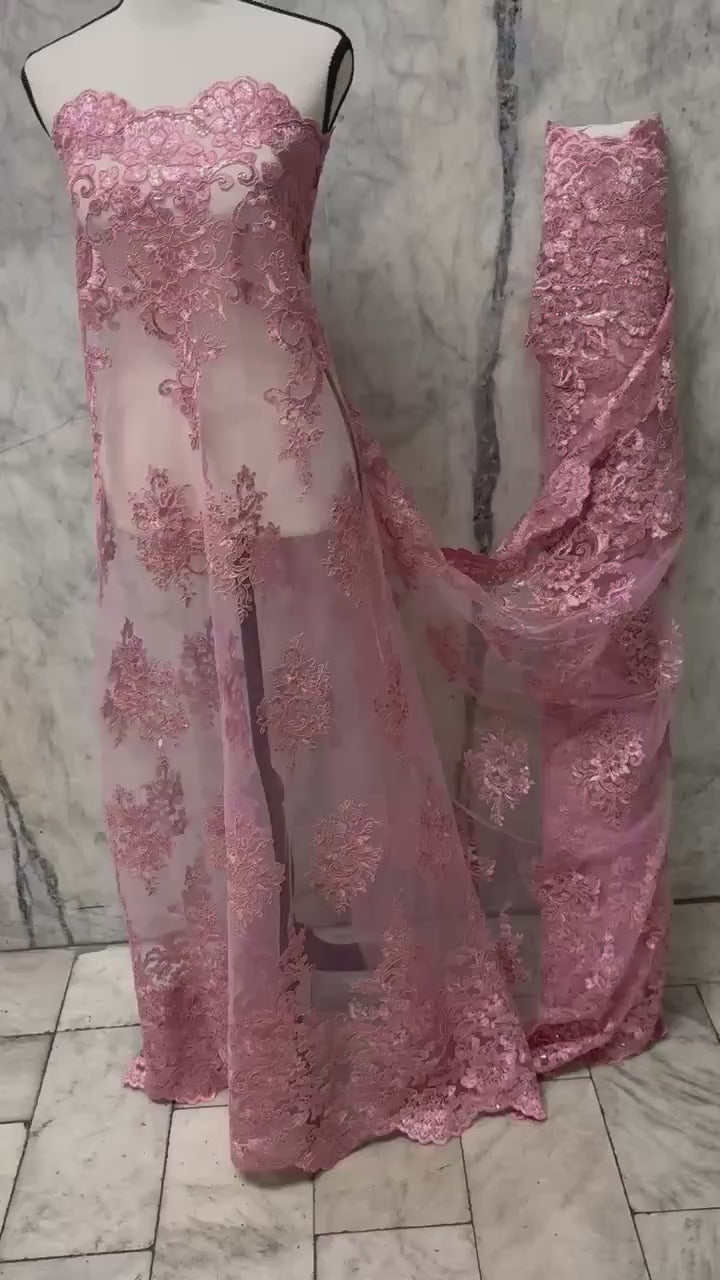 Lace fabric - Dusty Rose - 49/50" Width - Design US50