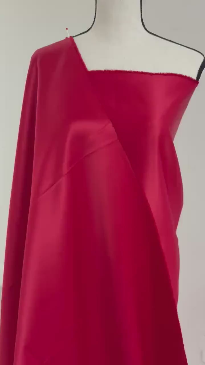 1 piece 3 yards Red Medium Bridal satin fabric, width 58", Polyester, Dull italian satin. Bridesmaid fabric, craft. free sample for true col
