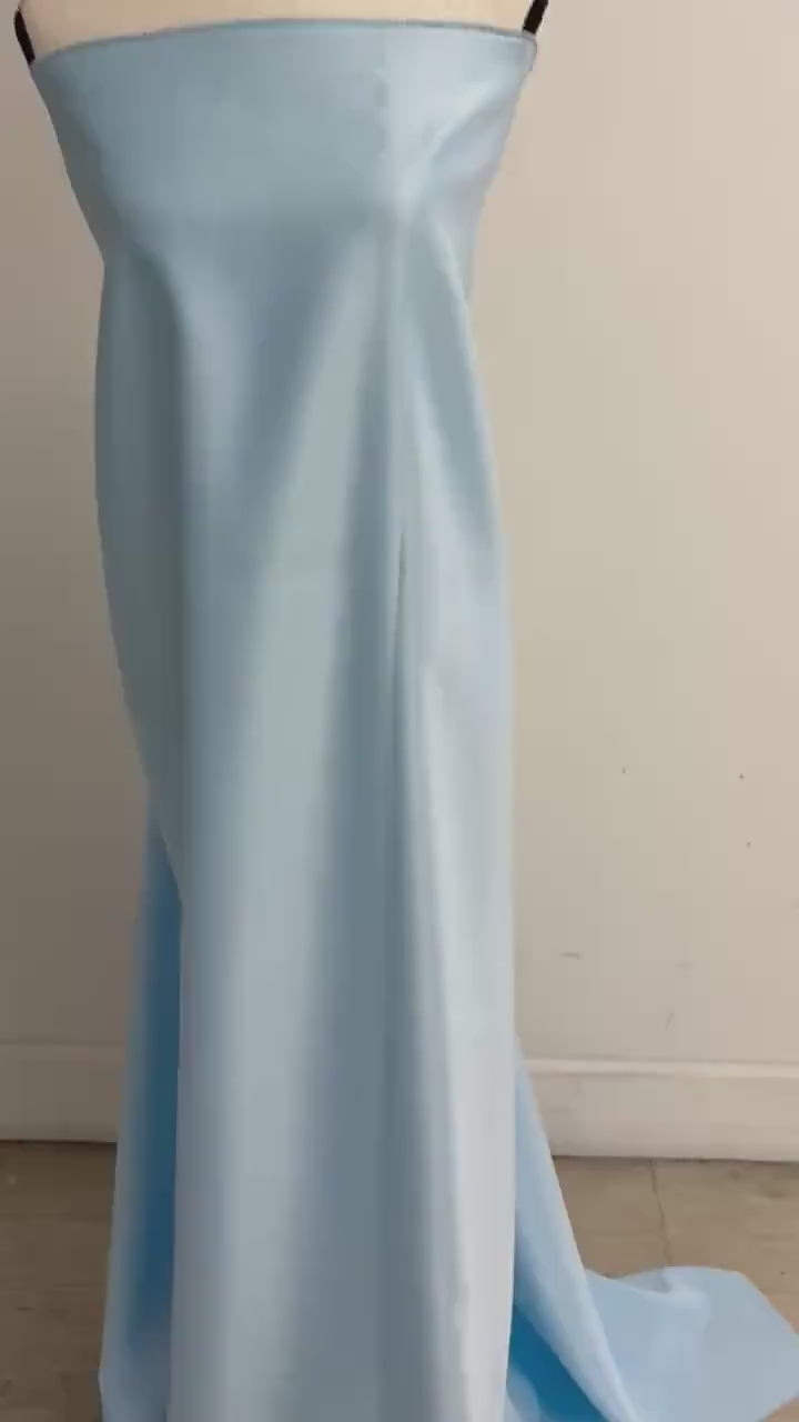 1.75 Yards Dull Bridal satin fabric - Blue - 58" Width - Ref. Nas 2