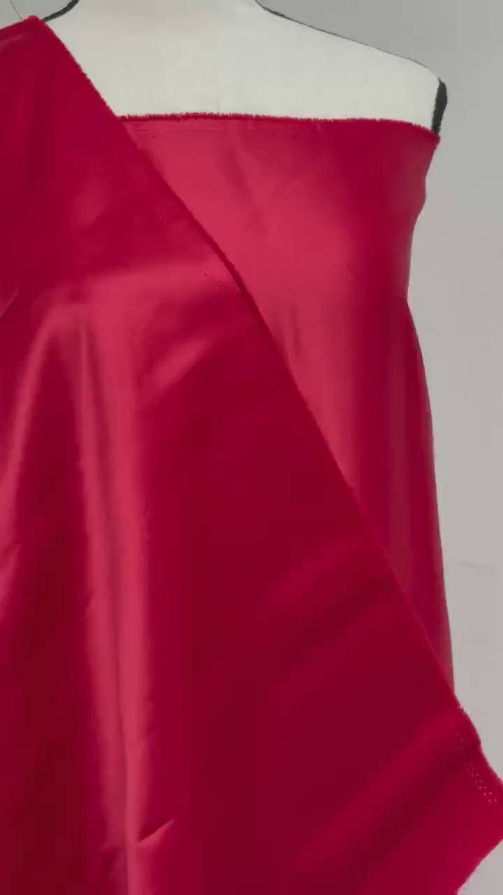 2 Yards Satin Fabric - Red - 58" Width