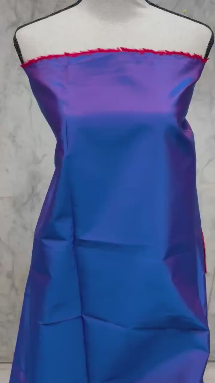 Two tone Taffeta fabric - Royal/Red - 59" Width