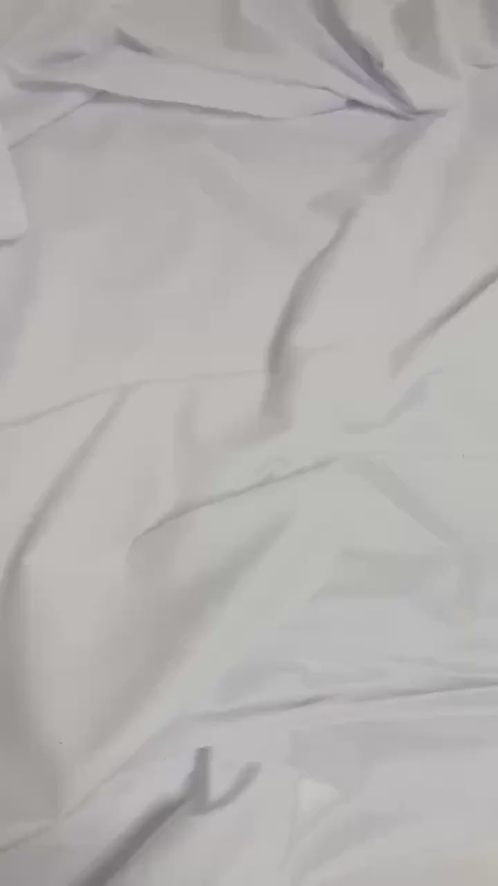 A 3 yards white shirt fabric, poly cotton broadcloth sell by 3 yards increment continuous. width 58 inches, great item for Uniform, shirt.